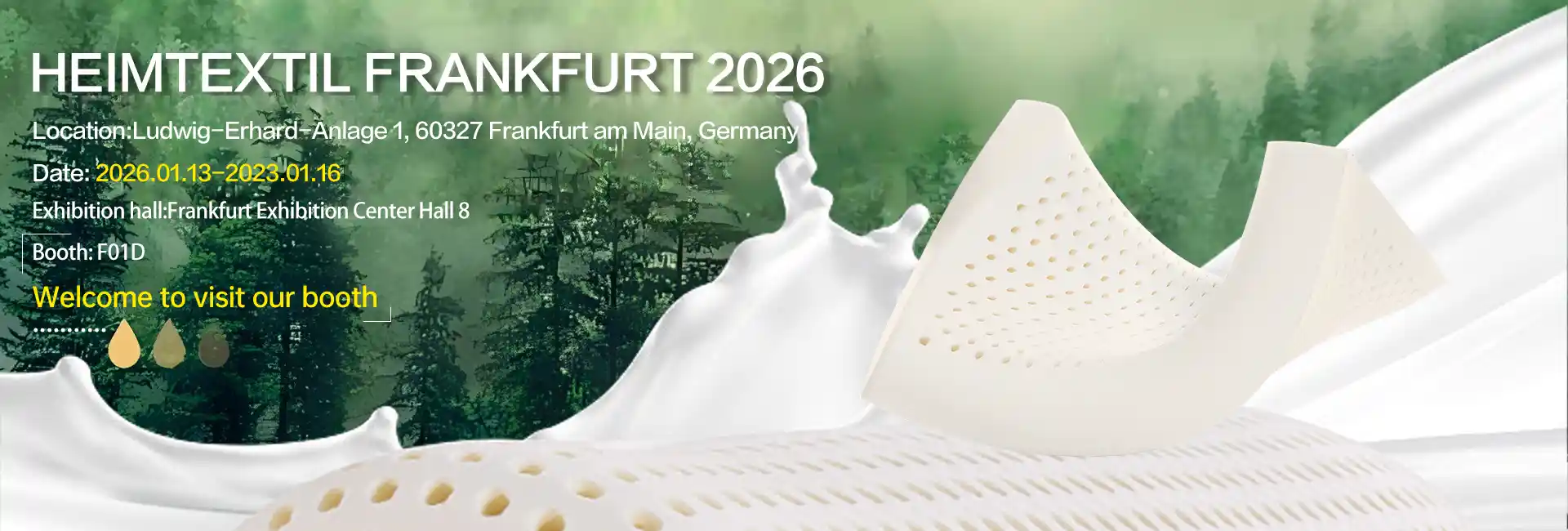 2026 Xalqaro uy va tijorat to'qimachilik yarmarkasiga tayyormisiz? F01D da Jiasheng Latex-ga tashrif buyuring